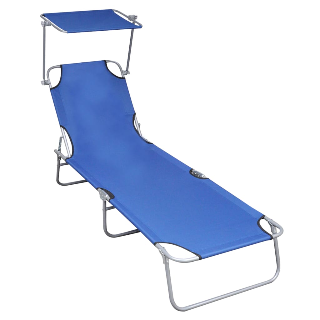 Ligbed Inklapbaar Met Luifel Aluminium