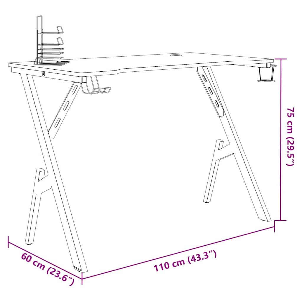 Gamingbureau Met Y-Vormige Poten