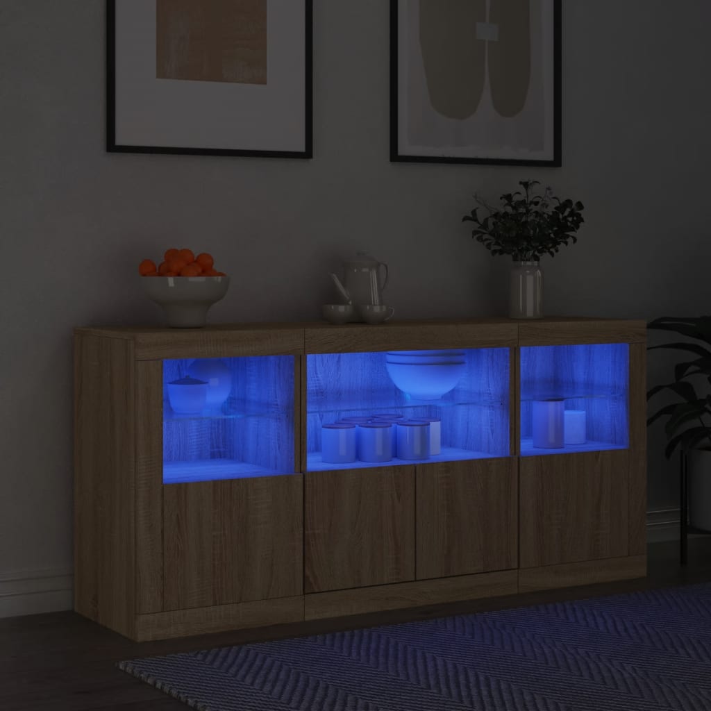 Dressoir Met Led-Verlichting 142,5X37X67 Cm