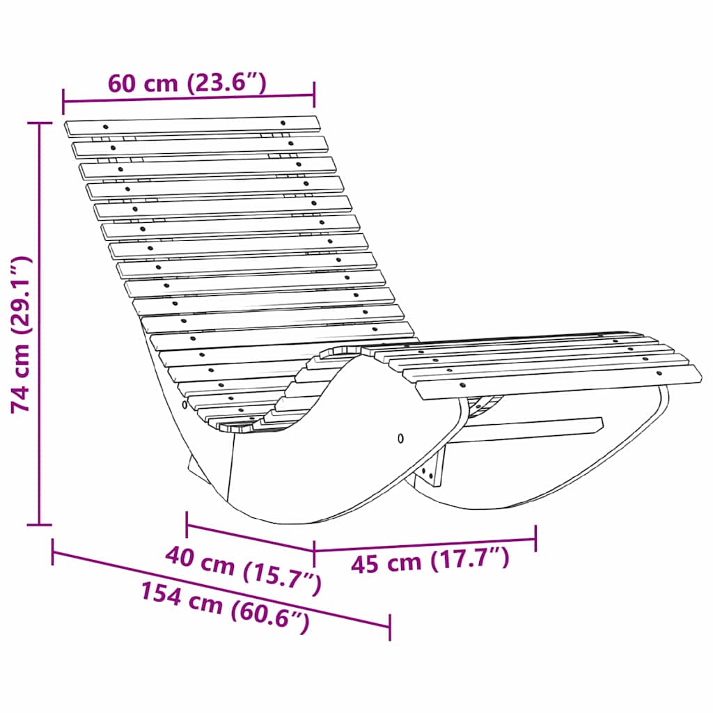 Schommelzoneloungers 2 Pcs Bruin 154 X 60 X 74 Cm
