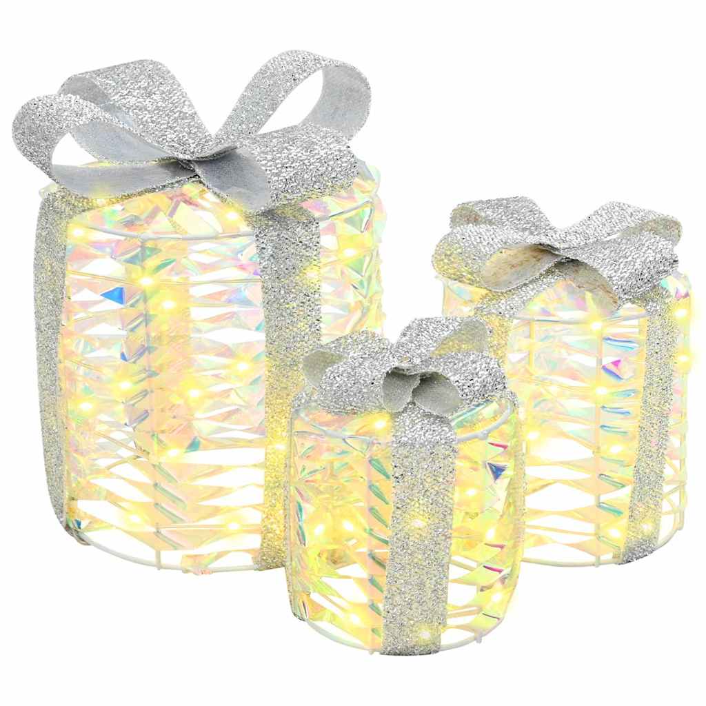 Cadeau Doos Decoratie 3 Pcs Warmwit 20 X 20 X 20 Cm Pet