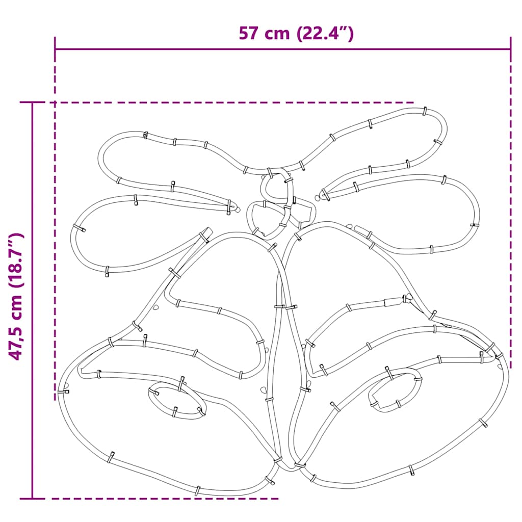 Kerstbel Met 144 Led Multikleur 56 X 46 Cm Pvc