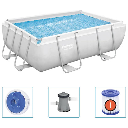 Bestway Zwembadset Power Steel Rechthoekig 282X196X84 Cm