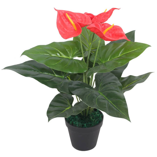 Kunst Anthurium Plant Met Pot 45 Cm En Geel