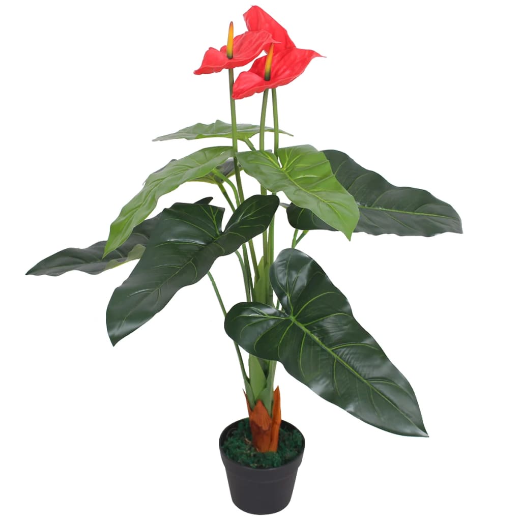 Kunst Anthurium Plant Met Pot 45 Cm En Geel