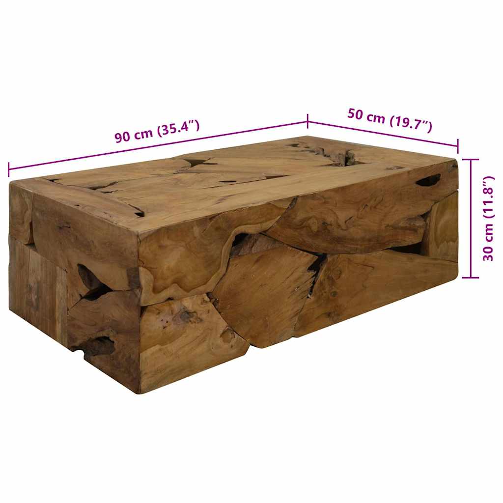 Salontafel 90X50X30 Cm Echt Teakhout Bruin