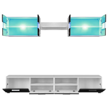 Tv-Wandmeubelset Met Led-Verlichting Hoogglans 5-Delig