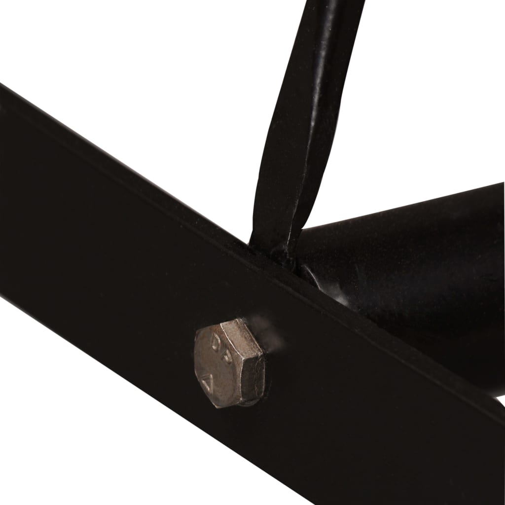 5-Delige Barset Massief Acaciahout, Echt Leer En Canvas