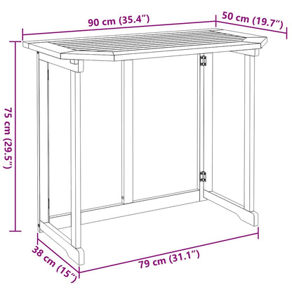 Bistrotafel 90X50X75 Cm Massief Acaciahout