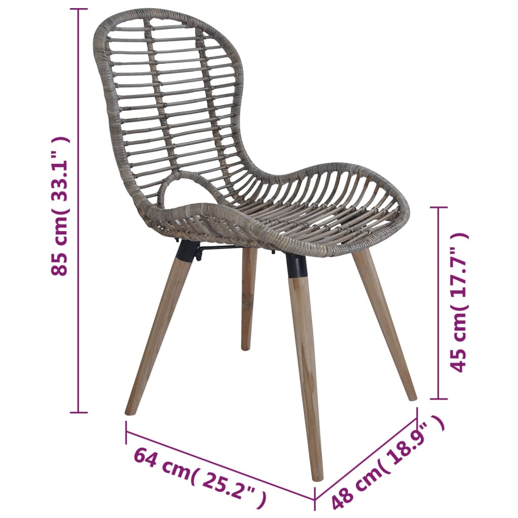Eetkamerstoelen Natuurlijk Rattan