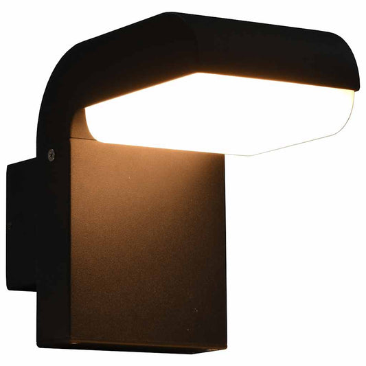 Led-Buitenwandlamp 9 W Ovaal Zwart Zilver