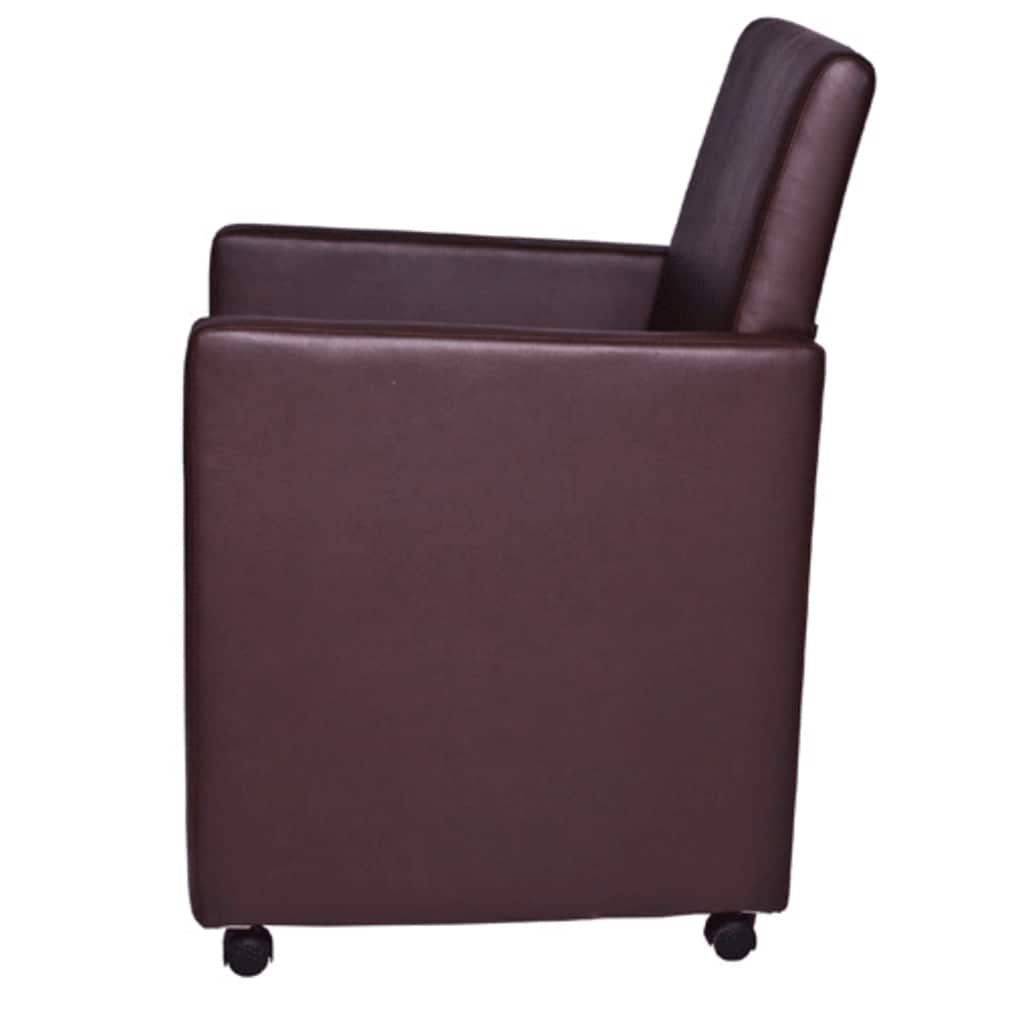 Eetkamerstoelen 2 St Kunstleer Bruin