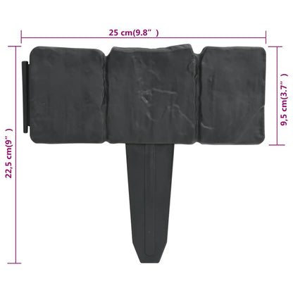 Gazonranden Steen-Look 10 M Kunststof