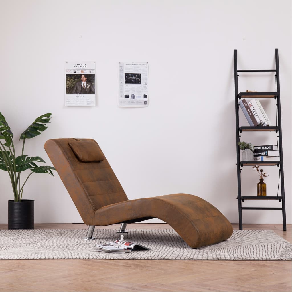 Chaise Longue Met Kussen Kunstsuède