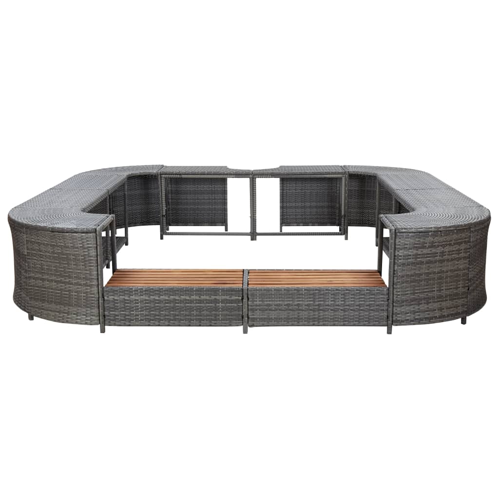 Spa-Ombouw Vierkant 268X268X55 Cm Poly Rattan