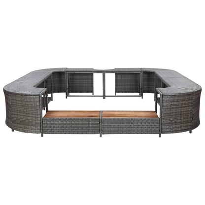 Spa-Ombouw Vierkant 268X268X55 Cm Poly Rattan
