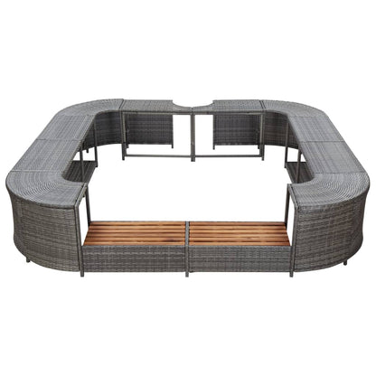 Spa-Ombouw Vierkant 268X268X55 Cm Poly Rattan
