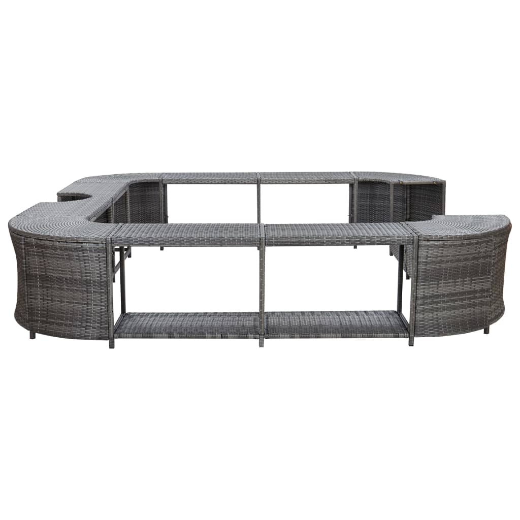 Spa-Ombouw Vierkant 268X268X55 Cm Poly Rattan