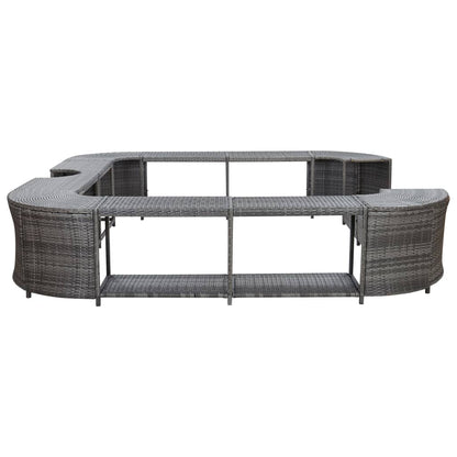 Spa-Ombouw Vierkant 268X268X55 Cm Poly Rattan