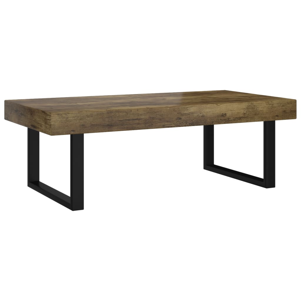 Salontafel 120X60X40 Cm Mdf En Ijzer En Zwart