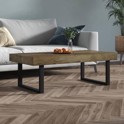 Salontafel 120X60X40 Cm Mdf En Ijzer En Zwart