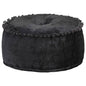 Poef Rond 40X20 Cm Fluweel Antraciet