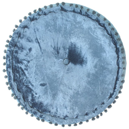 Poef Rond 40X20 Cm Fluweel Blauw