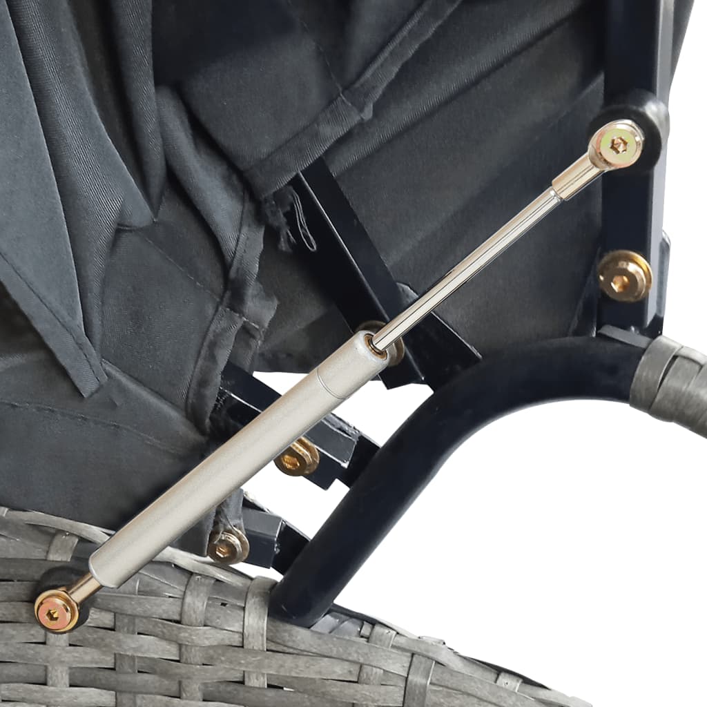 Loungebed Met Luifel Poly Rattan