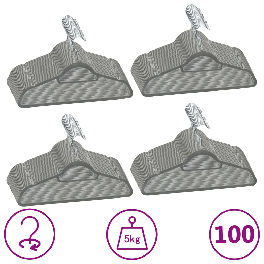 20-Delige Kledinghangerset Anti-Slip Fluweel