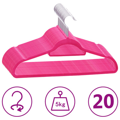 20-Delige Kledinghangerset Anti-Slip Fluweel