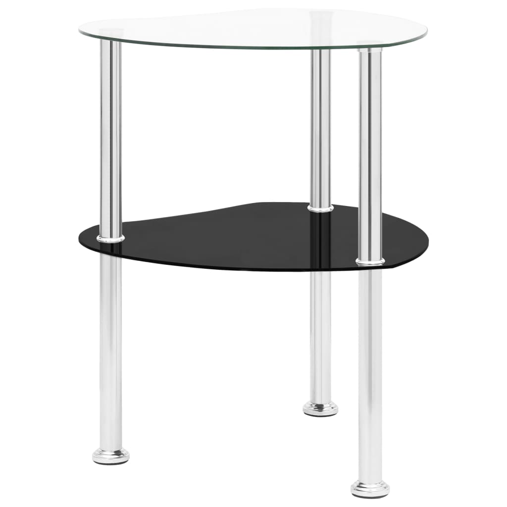 Bijzettafel 2-Laags 38Cm Gehard Glas En