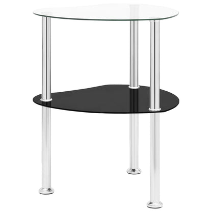 Bijzettafel 2-Laags 38Cm Gehard Glas En