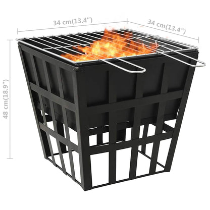 Vuurplaats En Barbecue 2-In-1 34X34X48 Cm Staal