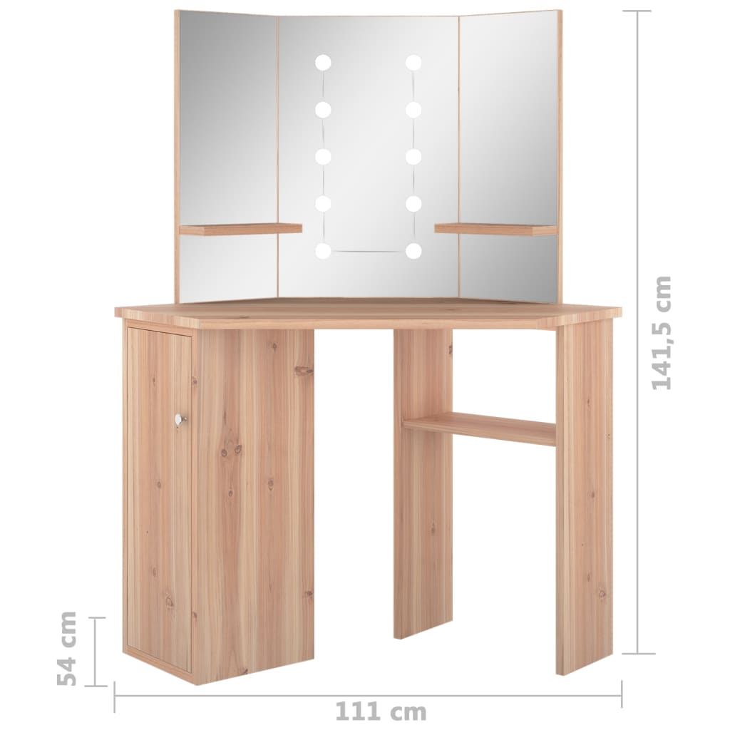 Hoekkaptafel Met Led 111X54X141,5 Cm Kleurig