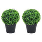 Kunstplanten Met Pot Buxus Bolvorming 32 Cm Groen