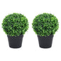 Kunstplanten Met Pot Buxus Bolvorming 32 Cm Groen
