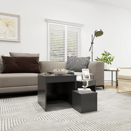 3-Delige Tafeltjesset Bewerkt Hout Eikenkleurig