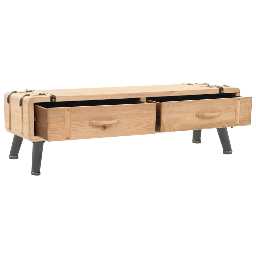 Tv-Meubel 110X33X35 Cm Massief Vurenhout