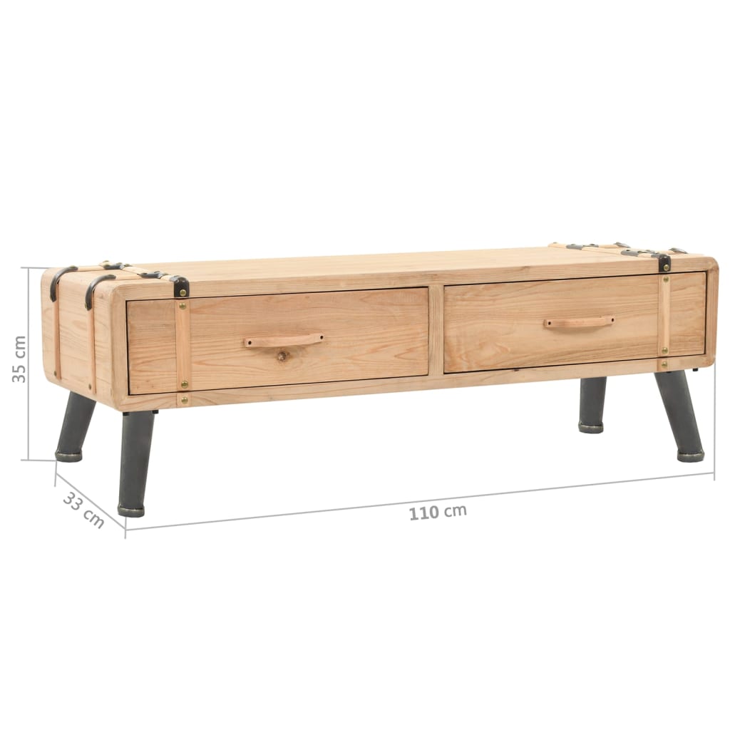 Tv-Meubel 110X33X35 Cm Massief Vurenhout