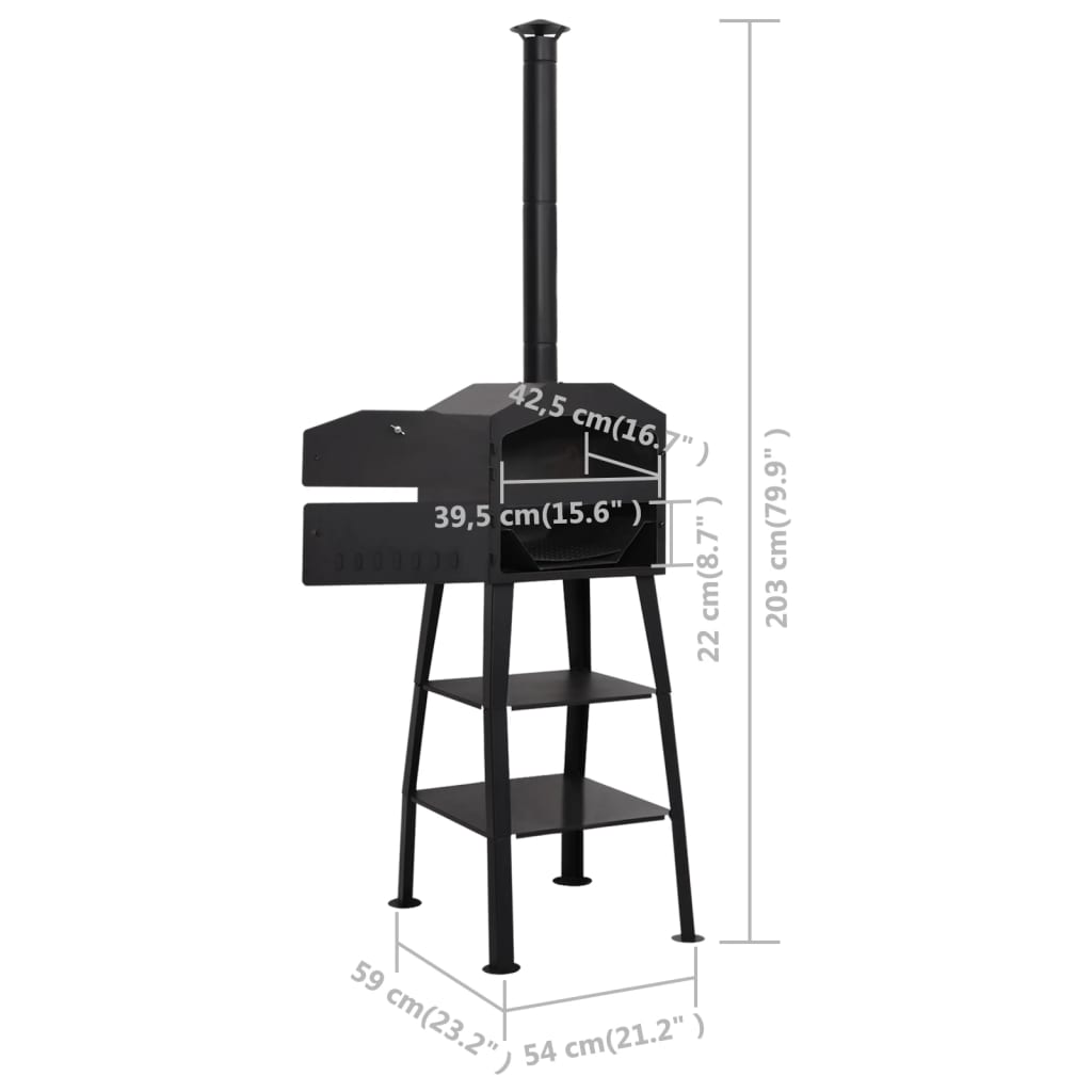 Pizzaoven Houtskool Met 2 Vuurkleistenen