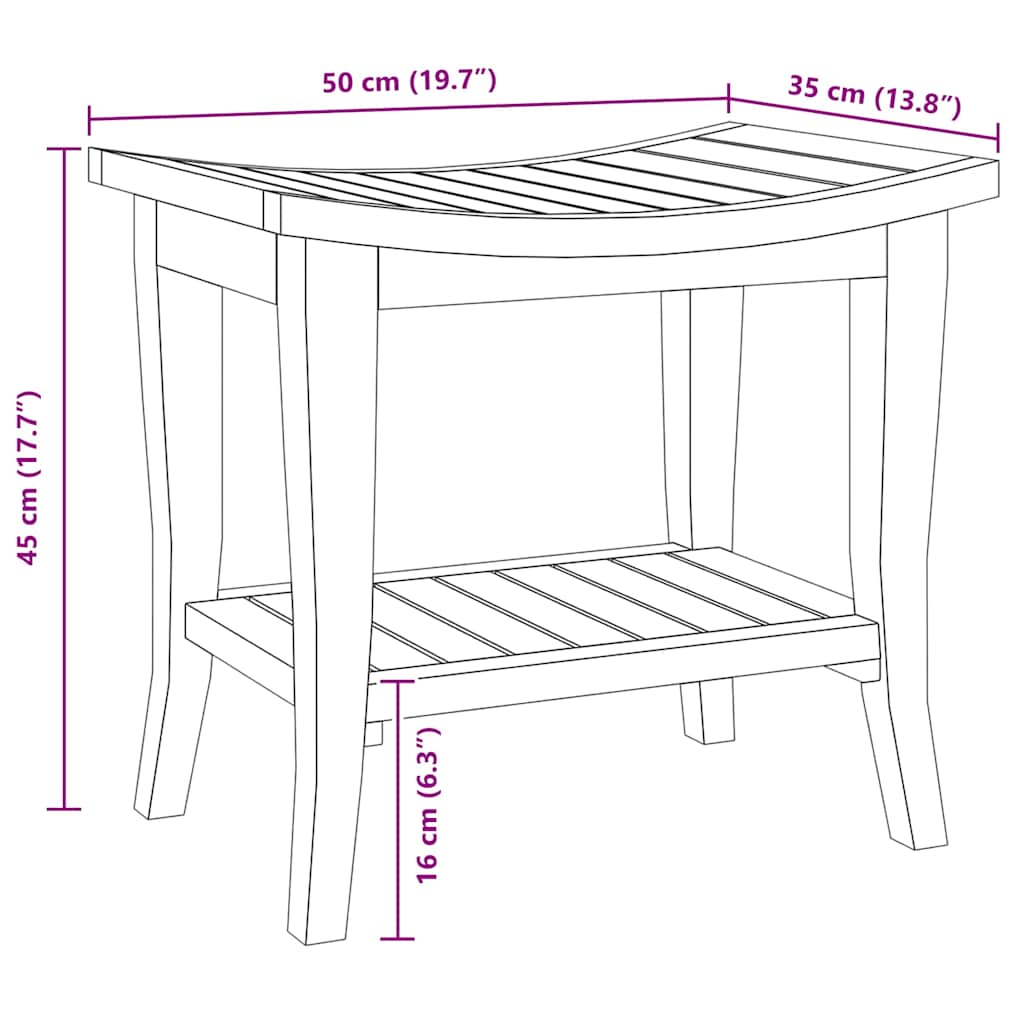 Badkamertafel 50X35X45 Cm Massief Teakhout