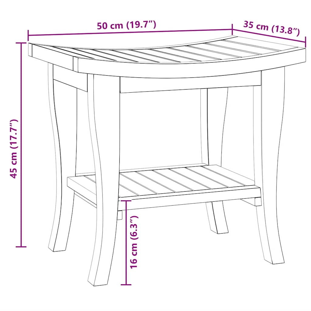 Badkamertafel 50X35X45 Cm Massief Teakhout
