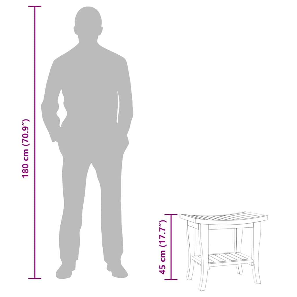 Badkamertafel 50X35X45 Cm Massief Teakhout