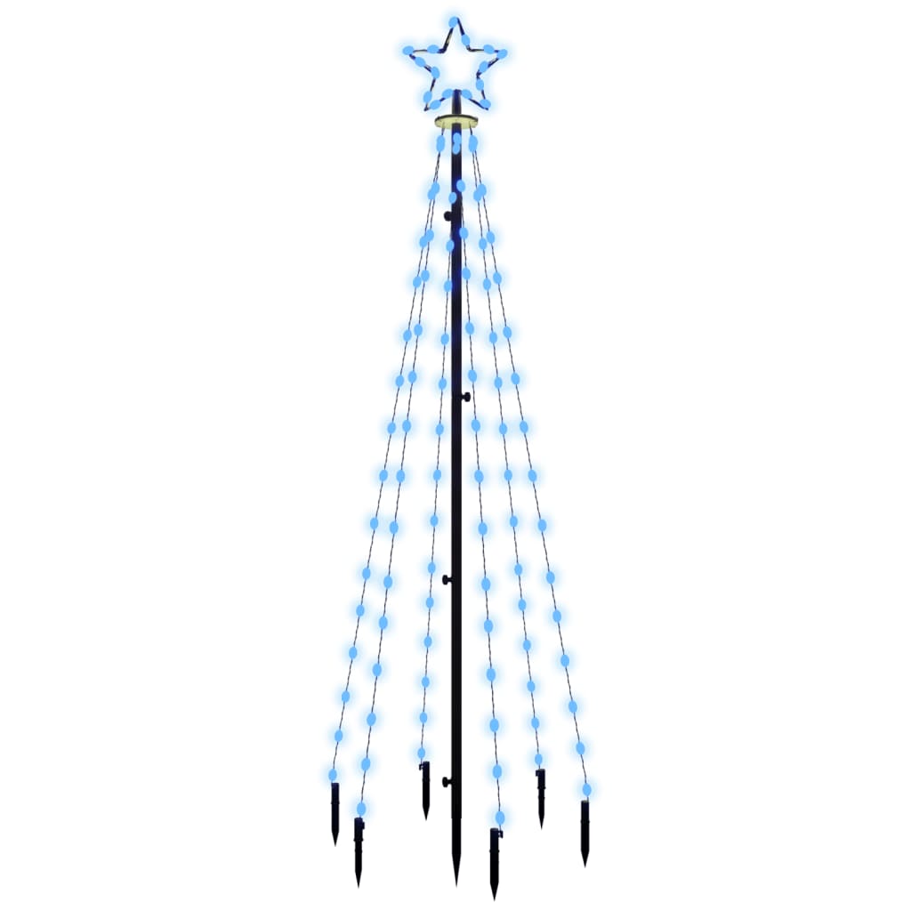 Kerstboom Met Grondpin 108 Led's 180 Cm Blauw