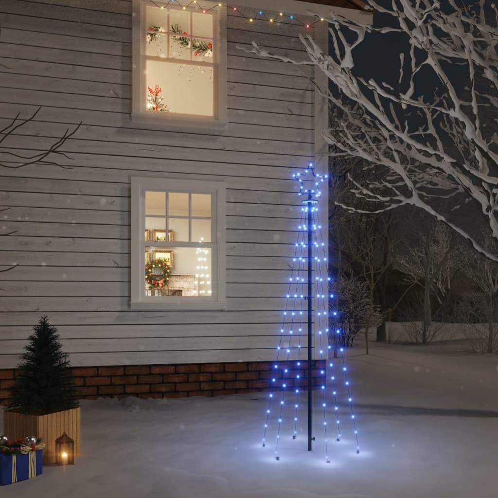Kerstboom Met Grondpin 108 Led's 180 Cm Blauw