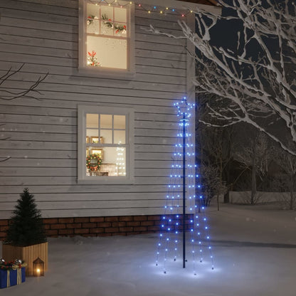 Kerstboom Met Grondpin 108 Led's 180 Cm Blauw