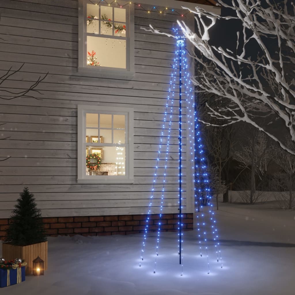 Kerstboom Met Grondpin 108 Led's 180 Cm Blauw