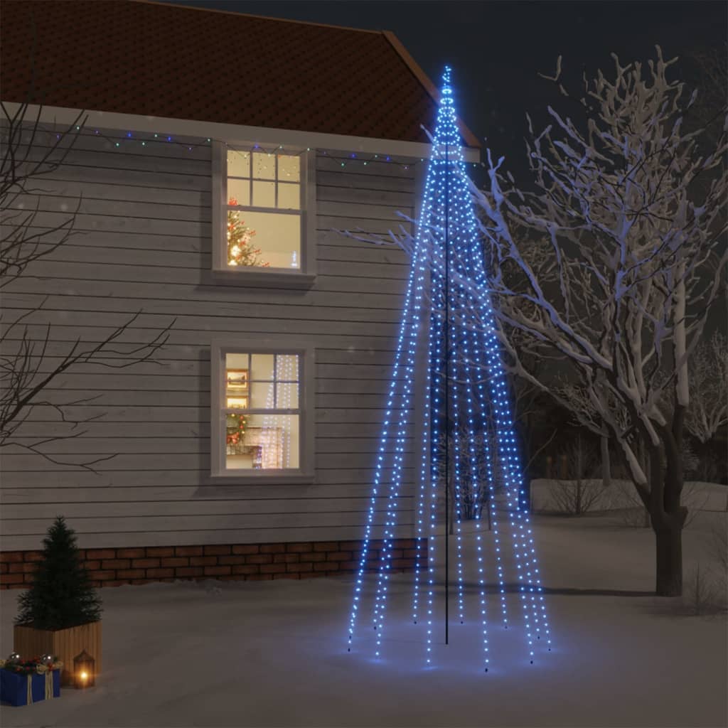 Kerstboom Met Grondpin 108 Led's 180 Cm Blauw