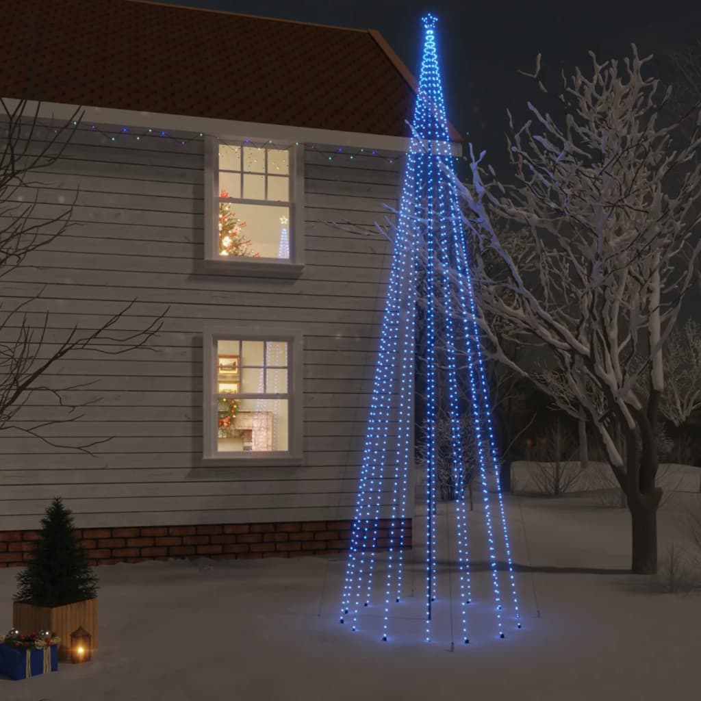 Kerstboom Met Grondpin 108 Led's 180 Cm Blauw