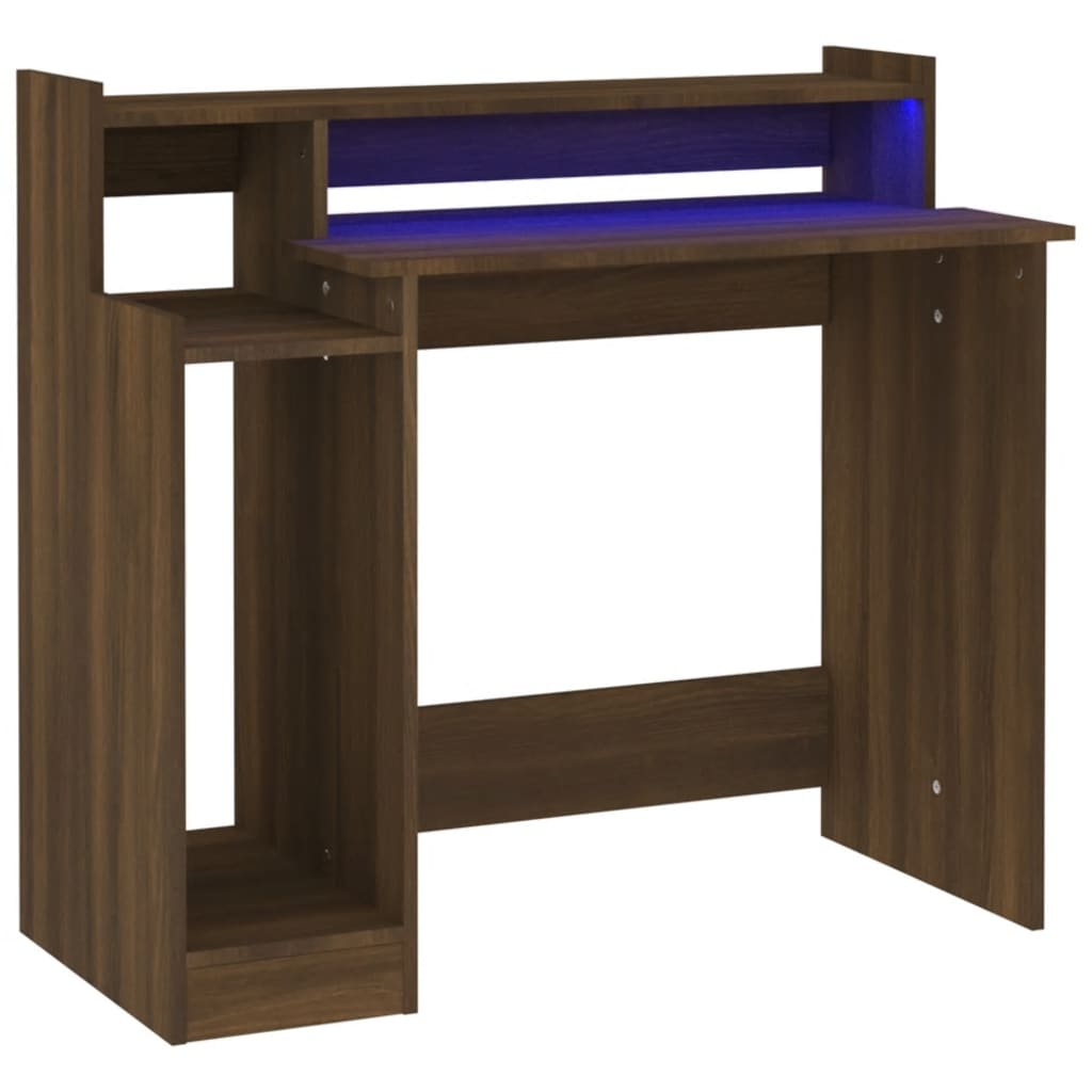 Bureau Met Led-Verlichting 97X45X90 Cm Hout